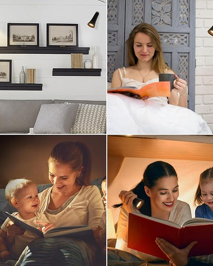 LED Desk Lamp, Cordless Rechargeable Table Lamp with 3 Brightness Levels, Dimmable, Removable Touch Lamp for Reading Bedroom Home Office Study (Black) - LeafyLoom