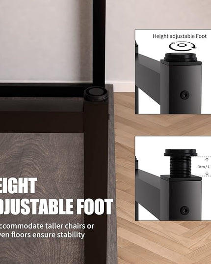 TOPSKY 59" Big Large Computer Office Desk 1.88" Thickness Desktop (Espresso Gray) - LeafyLoom