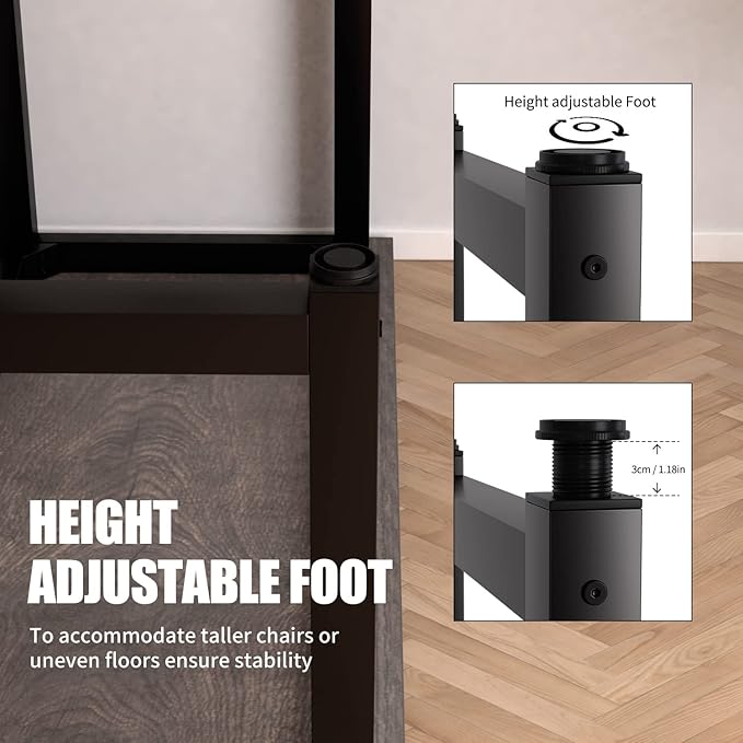 TOPSKY 59" Big Large Computer Office Desk 1.88" Thickness Desktop (Espresso Gray) - LeafyLoom