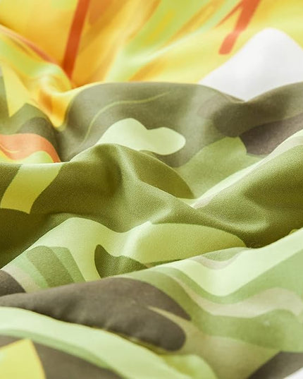 Sunflower Comforter Sets,Beautiful Seamless Pattern with Sunflower Blue Butterflies on White Background,Decorative Bedding Comforter Sets with 2 Pillow Shams, Queen Size - LeafyLoom