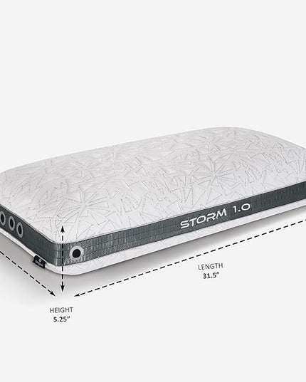 Bedgear Storm King Performance Pillow - Size 1.0 - Cooling Bed Pillow for Hot Sleepers - Medium Pillow for All Sleep Positions, Hypoallergenic, Washable & Removable Cover - 20" W x 36" L x 5.25" - LeafyLoom
