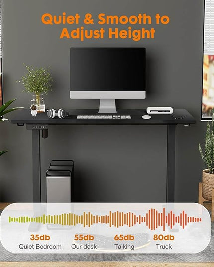 NicBex Home Office Desk 55'' x 23" Electric Height Adjustable Standing Desk Computer Desk Office Desk, Sit to Stand Ergonomic Computer Desk Adjustable Desk, Black - LeafyLoom