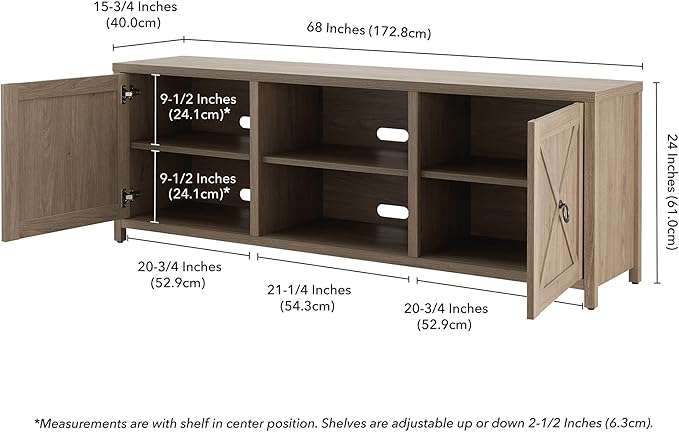Henn&Hart Rectangular TV Stand for TV's up to 80" in Antiqued Gray Oak, TV Stands for the Living Room - LeafyLoom