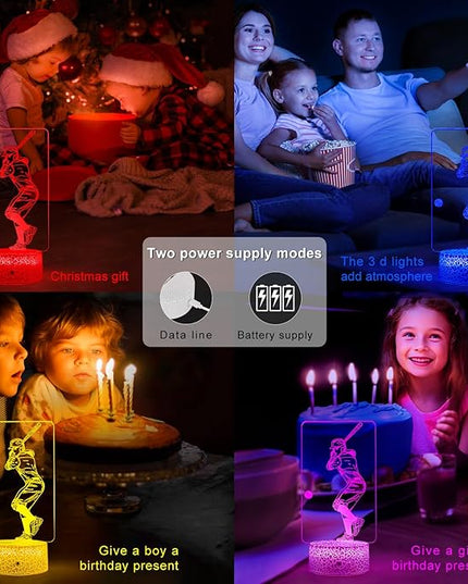 Baseball Light,Baseball Bedside Lamp 7 Colors Change + Remote Control with Timer Night Light Optical Illusion Lamps for Gift Ideas for Boys or Kids - LeafyLoom