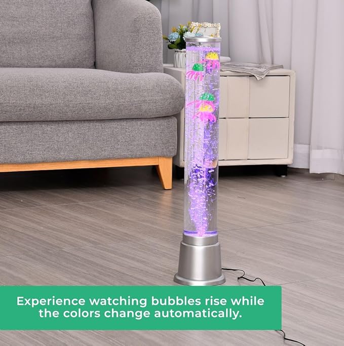 Shop LC Electric Jellyfish Lamp Artificial Fake Fish Tank Aquarium Lamp with Sensory Bubble Tube Lamp Night Light Sensory Lamp Jellyfish Lava Lamp - 1.90 FT Birthday Gifts - LeafyLoom