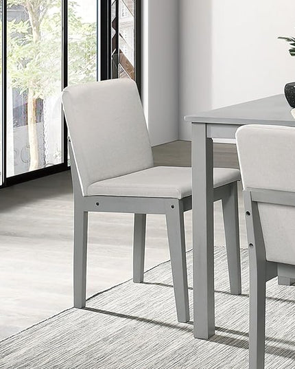 NicBex Dining Table Set for 4 Kitchen Table Set 5Pc Dining Room Set Dining Table 4 Chairs Fabric Chair Seat Kitchen Breakfast Dining Room Furniture for Living Room, Gray+Beige - LeafyLoom