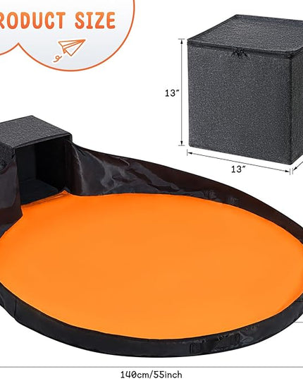 Toy Storage Organizer and Play Mat 13"x13"x13 Basket for Building Bricks Collapsible Storage Box for Kids Nonwoven Fabric Organizer Cube Bin - LeafyLoom