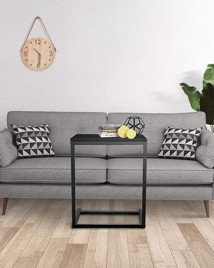 YSSOA Shelving Unit Hardwood Surface, Sofa-End Snack Desk, 21.75 Inch, Black-Thickened - LeafyLoom