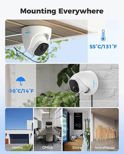 REOLINK Smart 5MP 8CH Home Security Camera System, 4pcs Wired PoE IP Cameras Outdoor with Person/Pet/Vehicle Detection, 4K 8CH NVR with 2TB HDD for 24-7 Recording, RLK8-520D4-5MP REOLINK