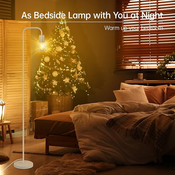 BoostArea Floor lamp,Industrial Floor Lamp,Standing Lamp with 6W LED Bulb,E26 Socket,On/Off Footswitch,Whole Metal,Modern Floor Lamp for Bedroom,Office, Living Room,Rustic,Vintage,Farmhouse - LeafyLoom