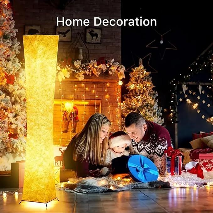52" Creative LED Floor Lamp Softlighting Contemporary Standing Modern Twisted Design with Fabric Shade & 2 Bulbs for Living room Warm Atmosphere - LeafyLoom