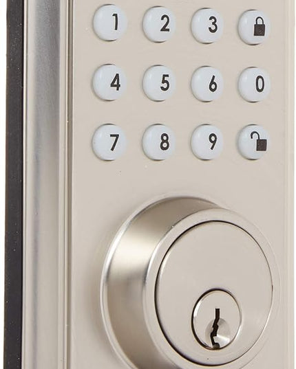 Honeywell Safes & Door Locks BLE Electronic Entry Deadbolt with Keypad, Square Faceplate, Satin Nickel HoneywellSafesDoorLocks