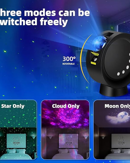 Galaxy Star Projector,Sky Light Nebula Projection Colorful Starry Lamp with Remote Control,Time Setting and Adjustable Brightness Cloud Moon Lighting for Bedroom/Party/Home/Theater - LeafyLoom