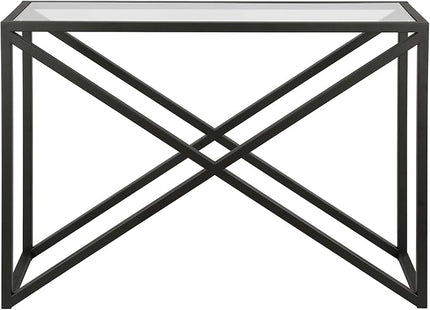 Calix 42'' Wide Rectangular Console Table in Blackened Bronze - LeafyLoom