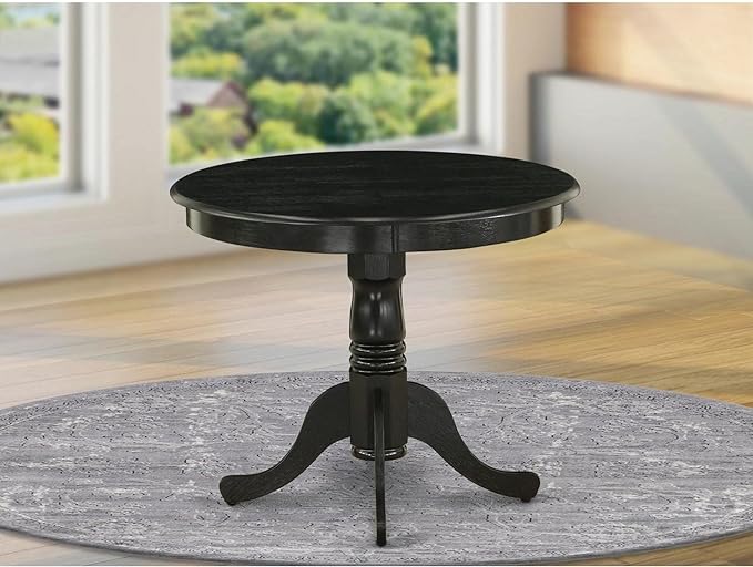 East West Furniture Kitchen Table, 36x36 Inch, ANT-ABK-TP - LeafyLoom