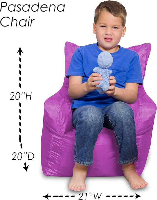 Posh Creations Bean Bag Structured Seat for Toddlers and Kids, Comfy Chair for Children, Pasadena, Purple - LeafyLoom