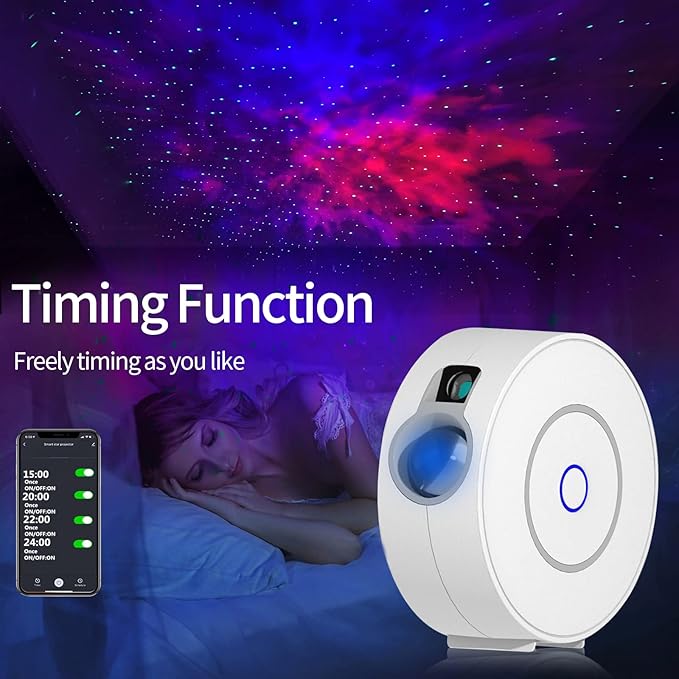 CHIGIH Smart Galaxy Star Projector,LED Starry Sky Night Light ,Nebula Ceiling Night Light App & Voice Controlled for Gaming Room,Bedroom,Home Theater,Camp Tent lightupforyouinCHIGIH