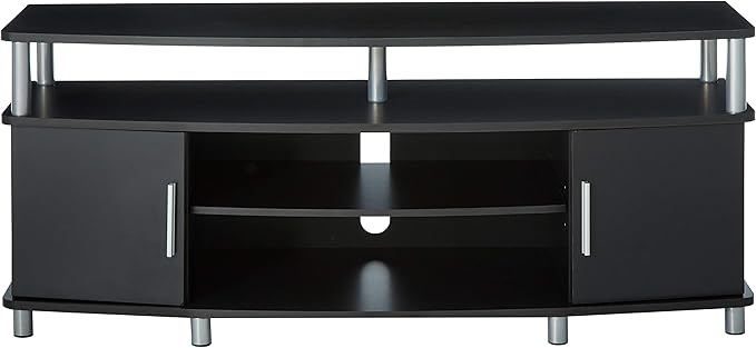 Ameriwood Home Carson TV Stand for TVs up to 50", Black - LeafyLoom
