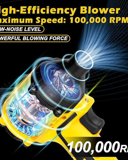 Air Blower Brushless HighSpeed Motor Compatible with DeWALT 18v 20v Max Battery Air Duster Leaf Blower for Camping BBQ & Workshop (Battery not included) - LeafyLoom