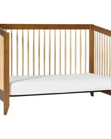 Babyletto Sprout 4-in-1 Convertible Crib with Toddler Bed Conversion Kit in Chestnut and Natural, Greenguard Gold Certified - LeafyLoom
