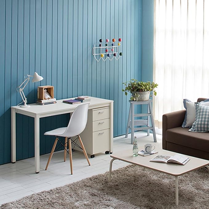 Need Computer Desk, 47 inch Home Office Desk, Modern Simple Style Home Office Gaming Desk, Basic Writing Table for Study Student, White - LeafyLoom