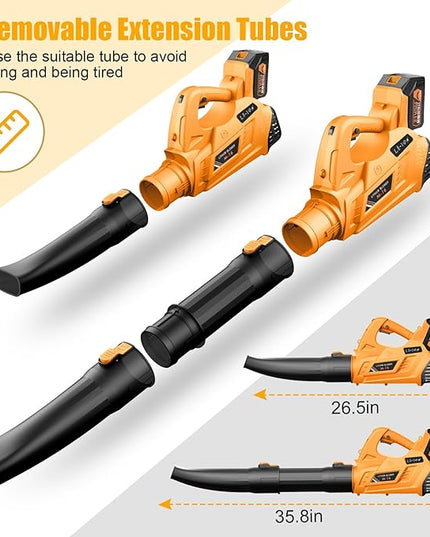 Leaf Blower - 320CFM 180MPH 21V Leaf Blower Cordless with 2 X 5.0 Ah Battery & Charger, Electric Leaf Blower Battery Powered Leaf Blower Lightweight for Snow Blowing & Lawn Care Yard Cleaning - LeafyLoom