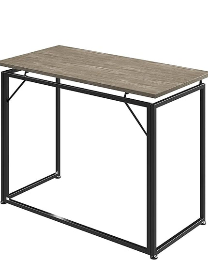 Techni Mobili Space Saving Folding Desk, Grey - LeafyLoom
