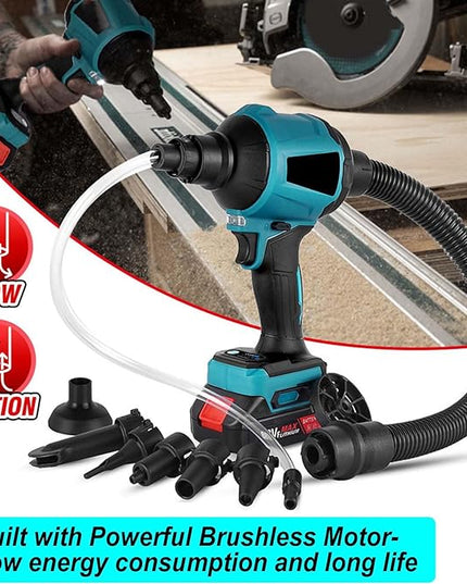 Cordless Dust Blower for Makita 18V Battery, 50000RPM Brushless Motor High Volume Compressed Air Duster for Computer Keyboard, Garage, Sawmill Room, Camping BBQ, Wood Workshop Cleaning(Tool Only) - LeafyLoom