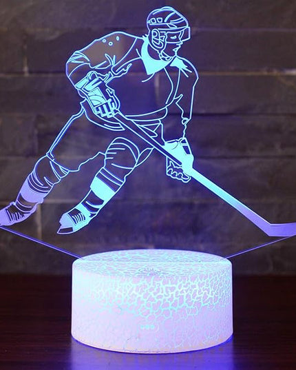 WMH Hockey Night Light with 7 Colors Changing- LED 3D Optical Illusion Lamp for Kids Room Decor and Hockey Fans (Hockey) - LeafyLoom