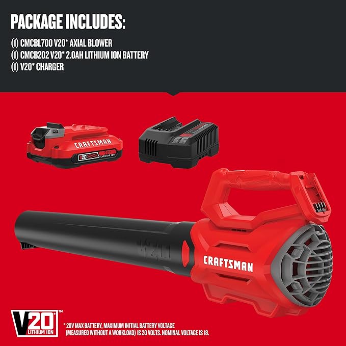 CRAFTSMAN 20V MAX* Axial Leaf Blower Kit (CMCBL700D1) - LeafyLoom