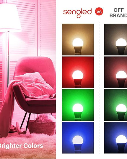 Sengled Smart Light Bulb, Color Changing Light Bulb, WiFi Light Bulbs No Hub Required, Smart Bulbs that Work with Alexa & Google Home, Smart LED A19 RGB Light Bulbs, 1 Pack Sengled