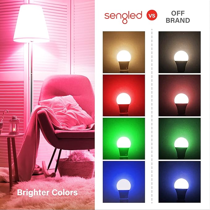 Sengled Smart Light Bulb, Color Changing Light Bulb, WiFi Light Bulbs No Hub Required, Smart Bulbs that Work with Alexa & Google Home, Smart LED A19 RGB Light Bulbs, 1 Pack Sengled