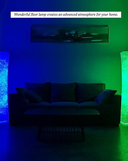 Floor Lamps for Living Room 61" LED Floor Lamp,Corner Floor Lamp,RGB Color Changing Floor Lamp,Smart Dimmable Floor Lamp with Remote & APP Control & Music Sync,Modern Floor Lamp for Bedroom - LeafyLoom