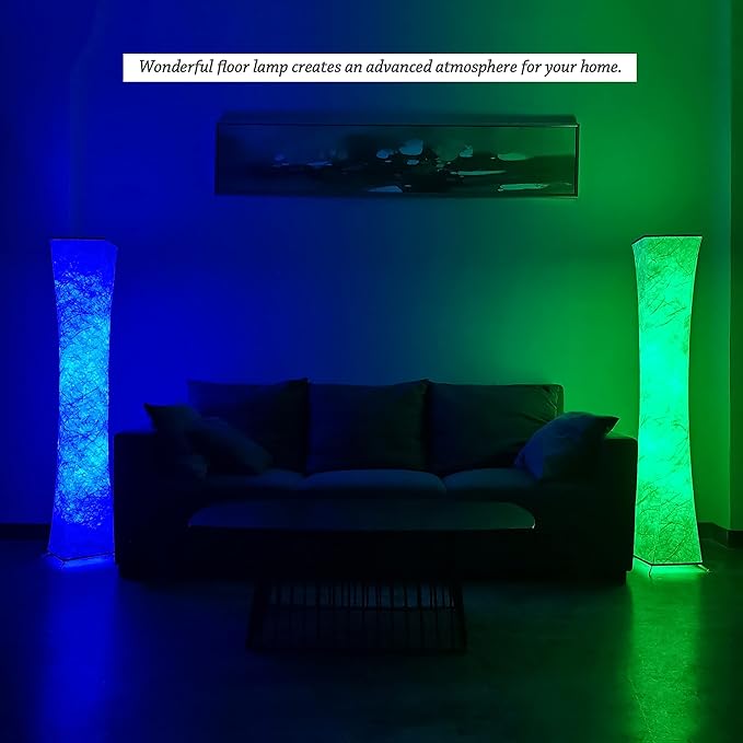 Floor Lamps for Living Room 61" LED Floor Lamp,Corner Floor Lamp,RGB Color Changing Floor Lamp,Smart Dimmable Floor Lamp with Remote & APP Control & Music Sync,Modern Floor Lamp for Bedroom - LeafyLoom