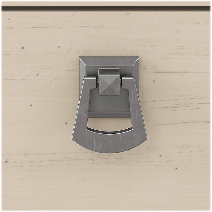 Bush Furniture Salinas 55 Inch W Corner Desk with Storage Cabinet, Antique White (SAD155AW-03) - LeafyLoom