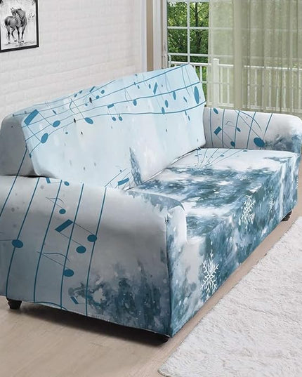 FKELYI Blue Christmas Tree Easy Going Stretch Sofa Slipcover Snow Sofa Couch Cover with Elastic Bottom Stretch Sofa Slipcovers XL FKELYI
