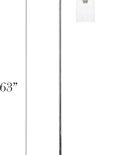Simple Designs LF1036-CHR Antique Style Industrial Iron Lantern Floor Lamp with Glass Shade, Chrome - LeafyLoom