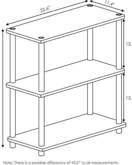 Furinno Turn-N-Tube 3-Tier Compact Multipurpose Shelf Display Rack, Pink/White - LeafyLoom