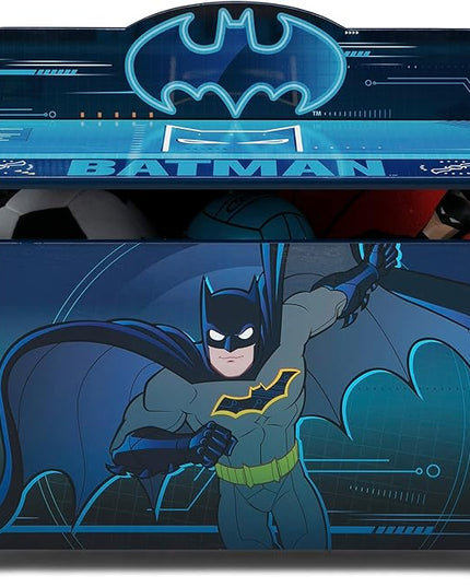 Batman Deluxe Toy Box by Delta Children Greenguard Gold Certified, Black/Blue - LeafyLoom