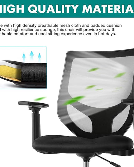 B0B744NKYL– Tall Drafting Chair - Tall Standing Office Desk Chair with Adjustable Foot Ring, Chair with Ergonomic Lumbar Support, Adjustable Height, Breathable Mesh color: DarkBlack - LeafyLoom