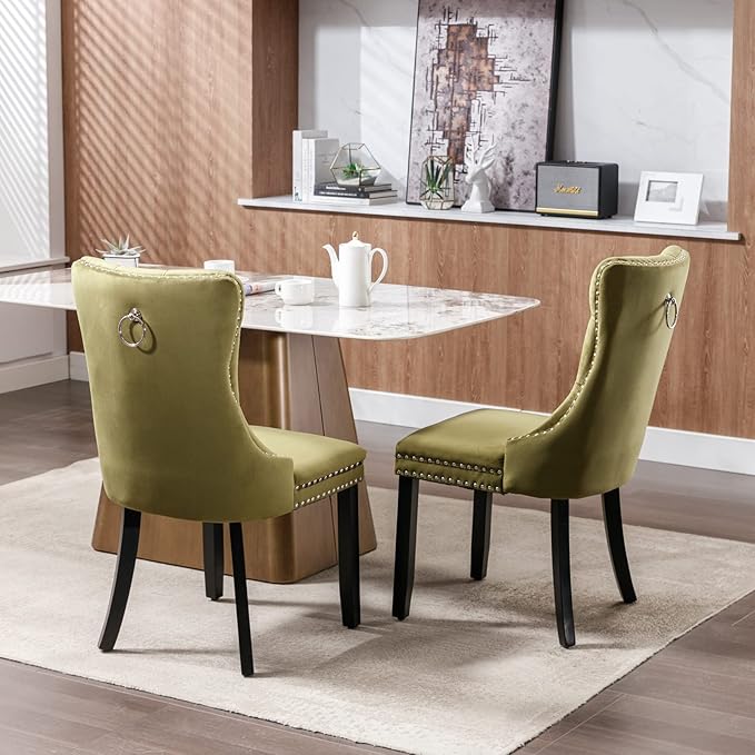 NicBex Haerin-SD-00101-LWJ Dining Chairs, 25.5"x19.7"x37.4", Olive Green - LeafyLoom