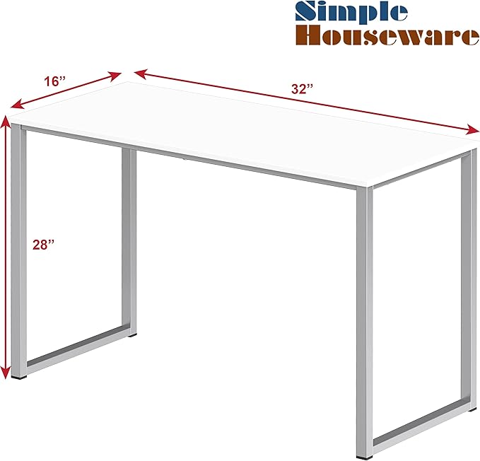 SHW Home Office 32-Inch Computer Desk, White - LeafyLoom