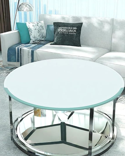 30 Inch Round Tempered Glass Table Top, Transparent - LeafyLoom