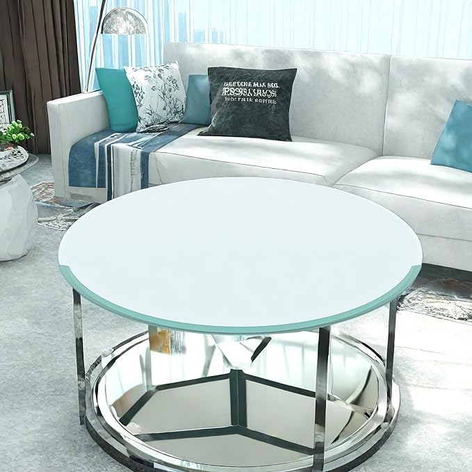 30 Inch Round Tempered Glass Table Top, Transparent - LeafyLoom