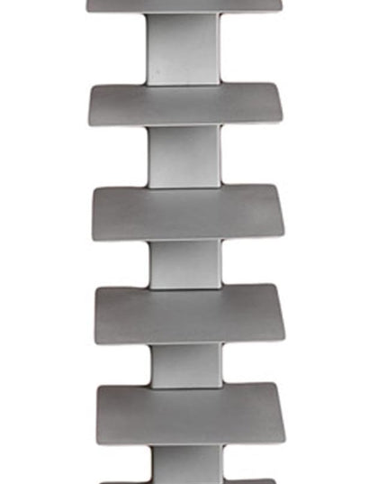 SEI Furniture 11- shelf Metal Spine Book Tower, Silver - LeafyLoom