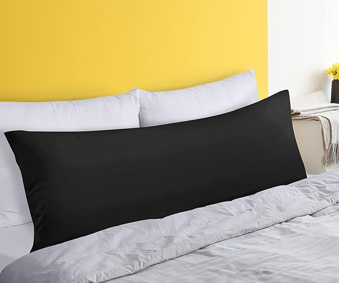 Utopia Bedding Full Body Pillow for Adults (Black, 20 x 54 Inch), Long Pillow for Sleeping, Large Pillow Insert for Side Sleepers - LeafyLoom