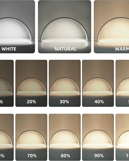 Half Moon Light for Nail Desk, 2700K-5600K, Tattoo Lighting Lamp, Nail Desk Lamp, Eyelash Light, Salon&Home, White(Crystal Diamond) - LeafyLoom