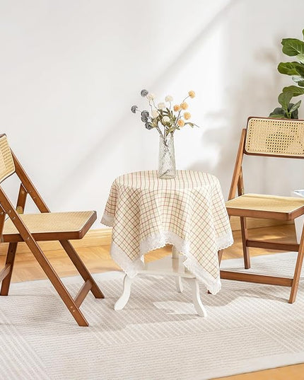 Rattan Folding Chairs, Modern Mid Century Dining Chairs Set of 2, Outdoor Bamboo Chairs for Bedroom Living Room Reading Room Dining Kitchen, Walnut - LeafyLoom