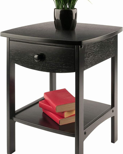 Winsome Basics Solid Wood End Table Nightstand - LeafyLoom