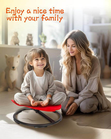 Spinning Chair for Kids Sensory, Kids Swivel Chair, Sit and Spin with Autism Spin Sensory Chair Improving Physical Coordination Red Non-Slip Metal Base for Child Aged 3+ - LeafyLoom